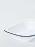 John Lewis enamel pie dish 26cm white blue, imported from the UK