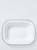 John Lewis enamel pie dish 26cm white blue, imported from the UK