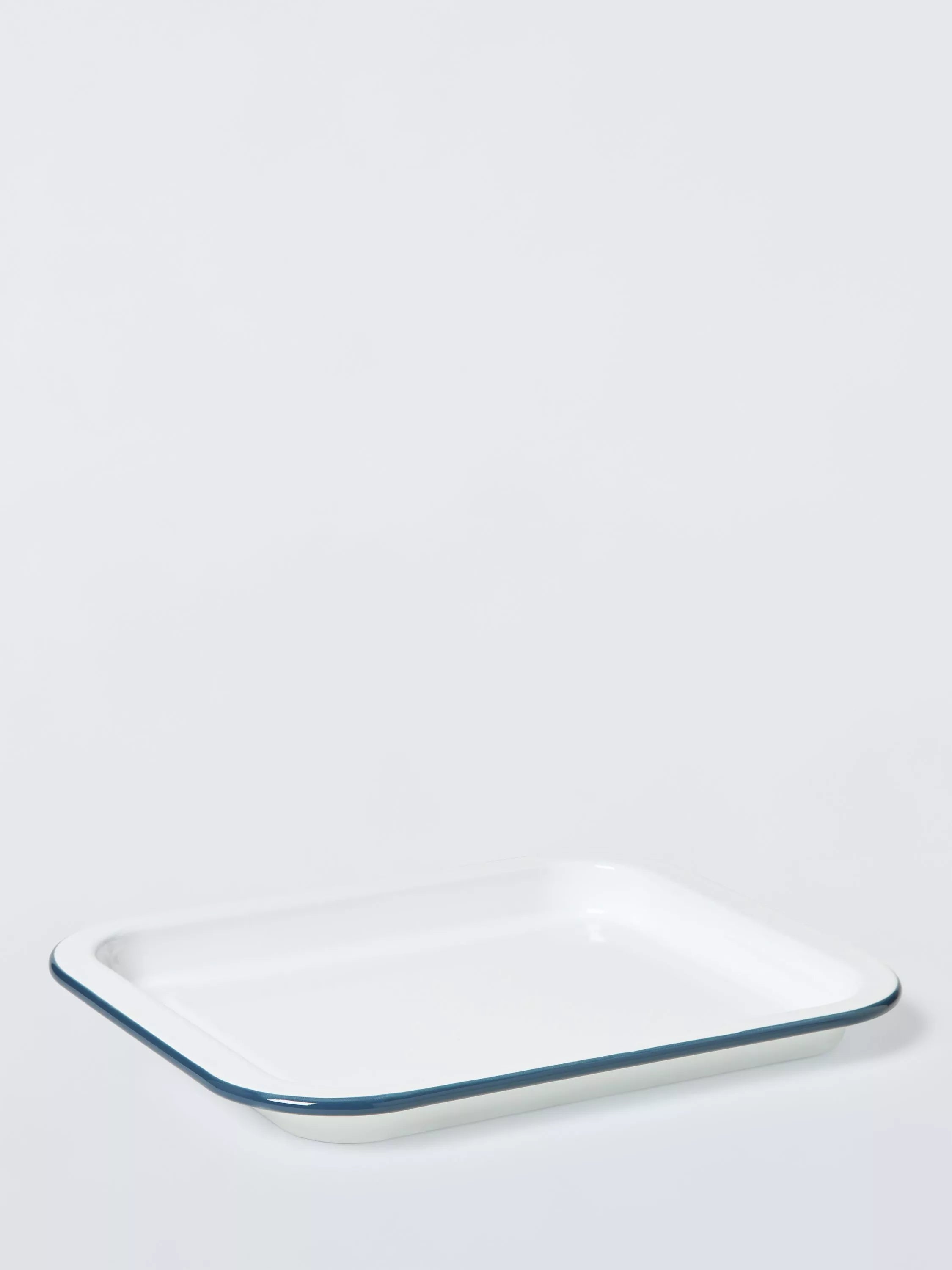 John Lewis enamel baking tray 28cm white blue - British product