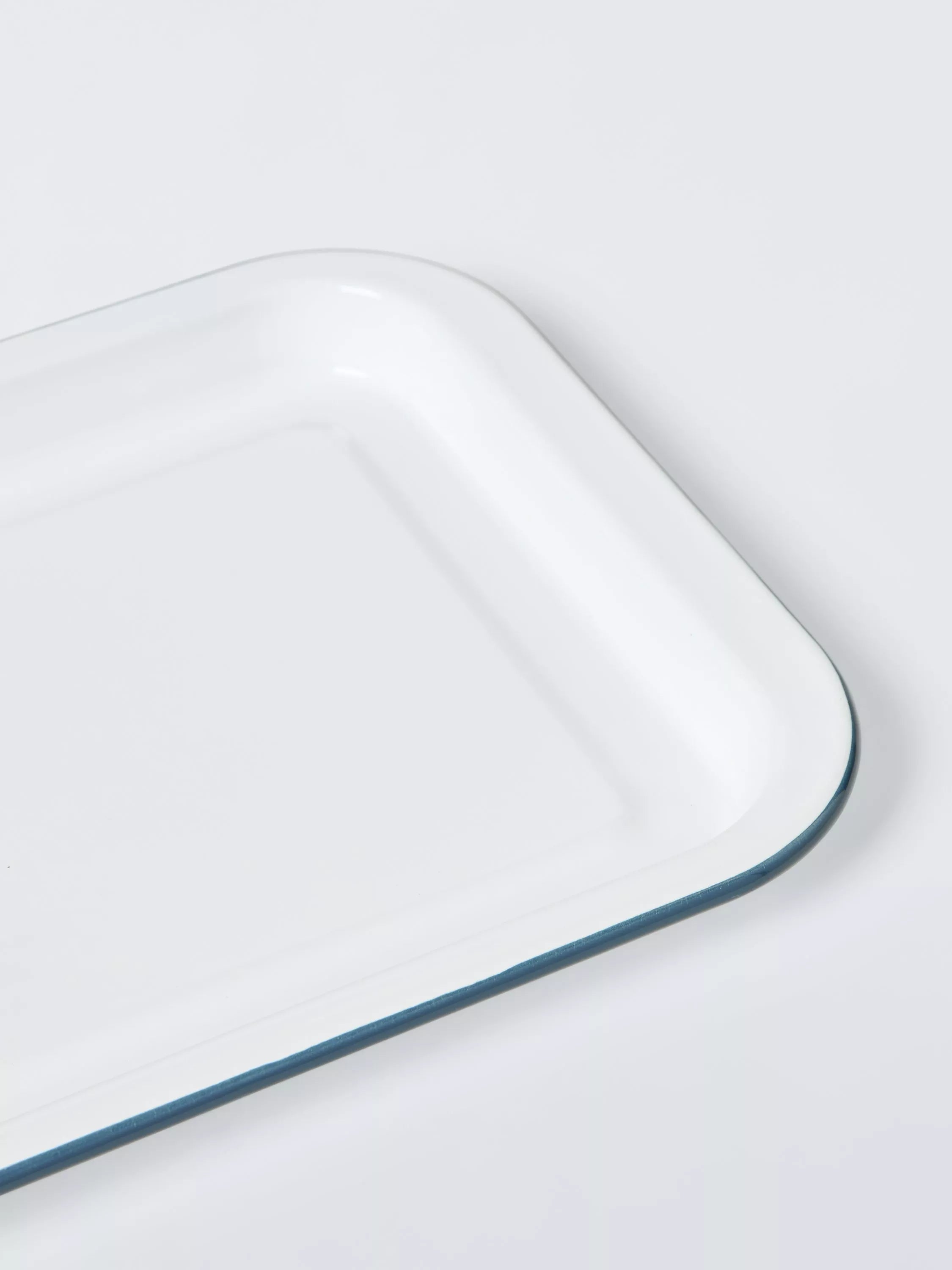 John Lewis enamel baking tray 28cm white blue - British product