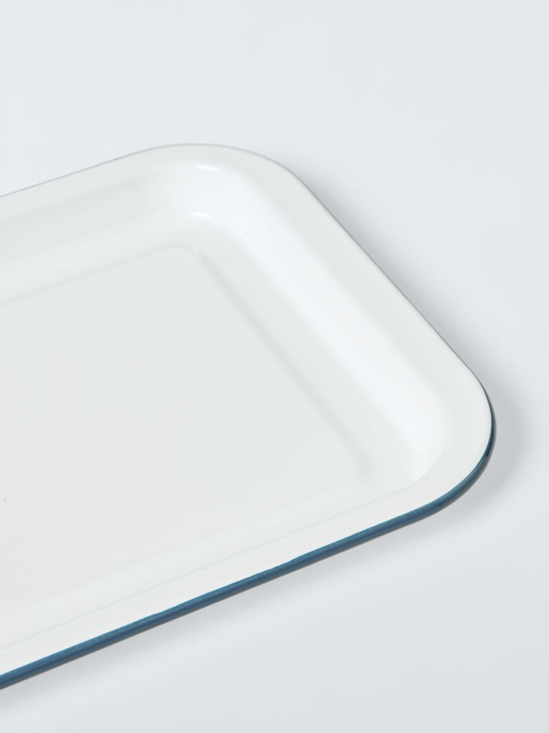 John Lewis enamel baking tray 28cm white blue - British product