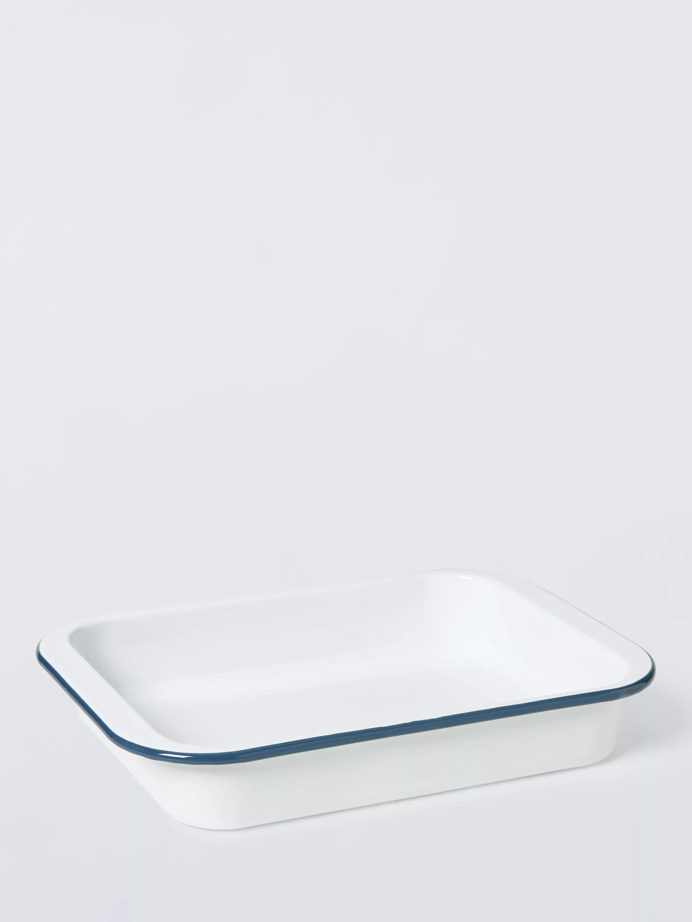 John Lewis enamel roaster 35cm white blue (British brand)