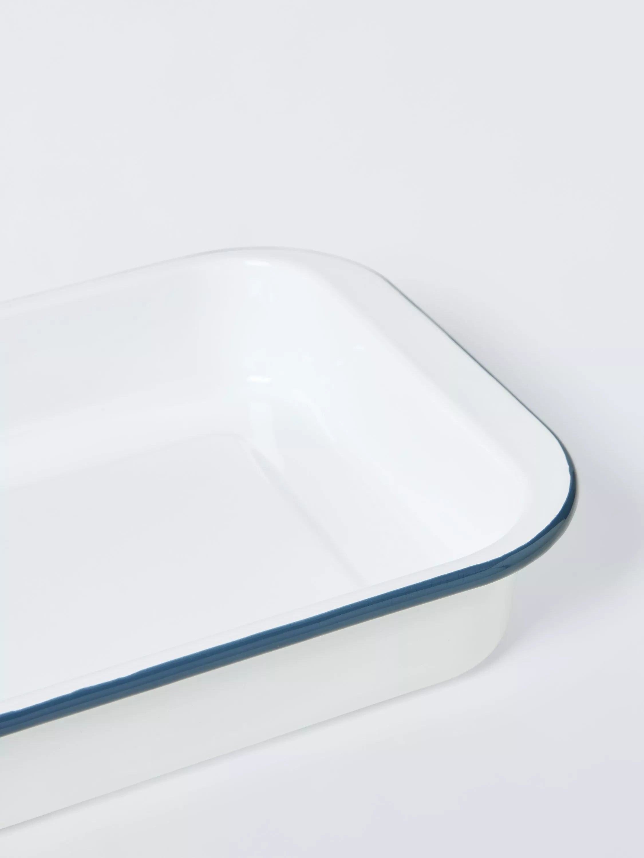 John Lewis enamel roaster 35cm white blue (British brand)