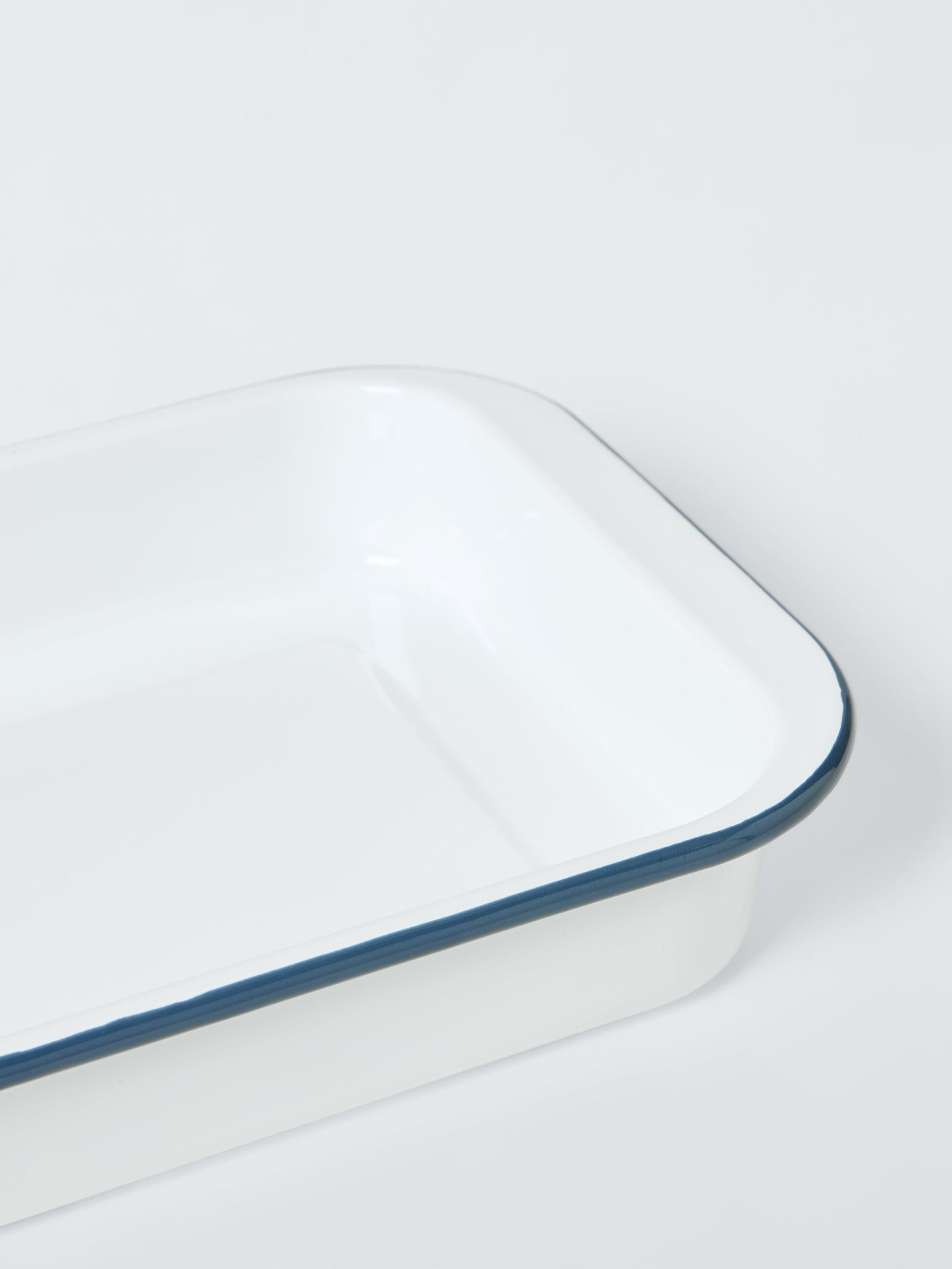 John Lewis enamel roaster 35cm white blue (British brand)