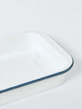 John Lewis enamel roaster 35cm white blue (British brand)