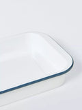 John Lewis enamel roaster 35cm white blue (British brand)