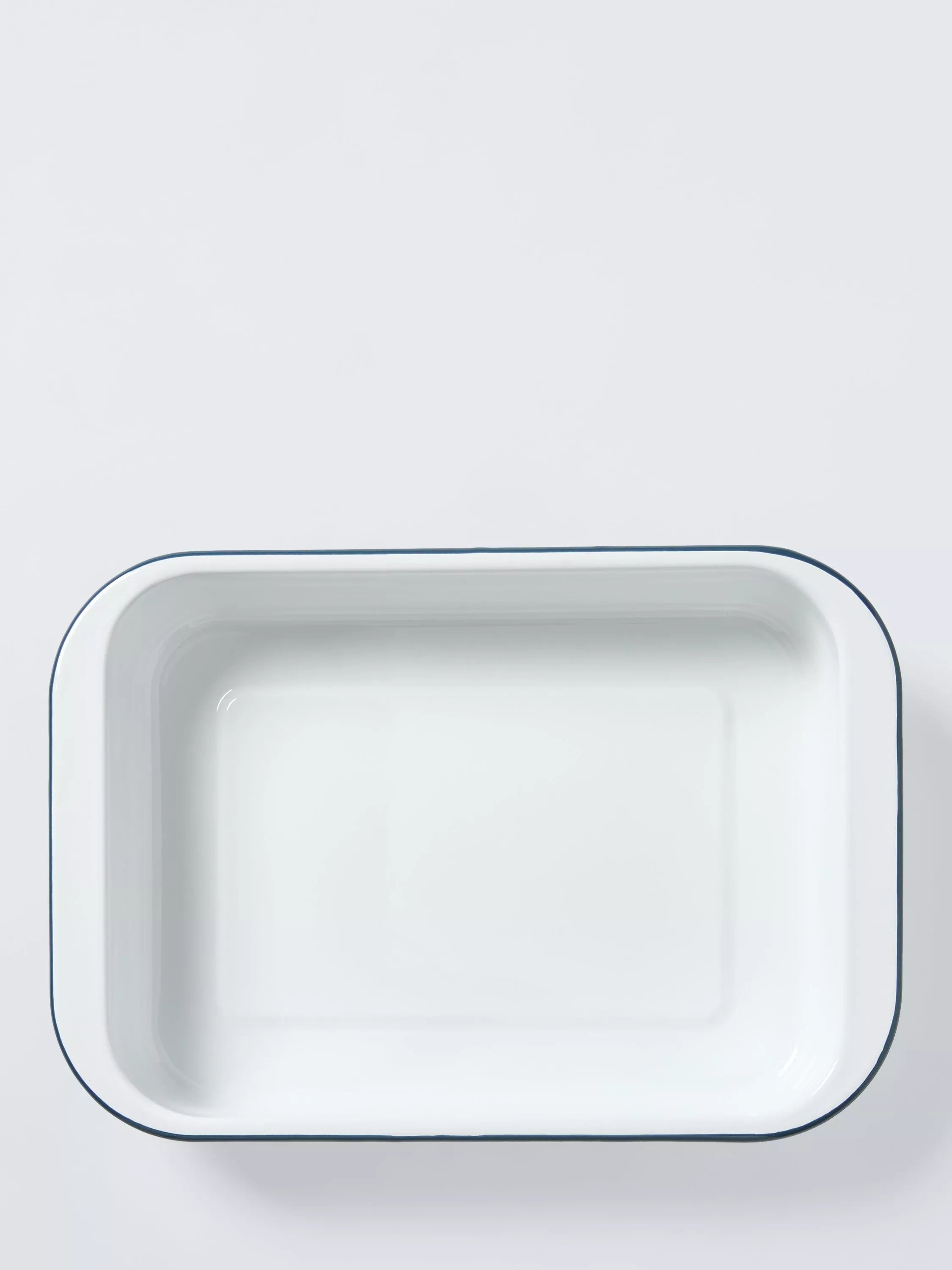 John Lewis enamel roaster 35cm white blue (British brand)