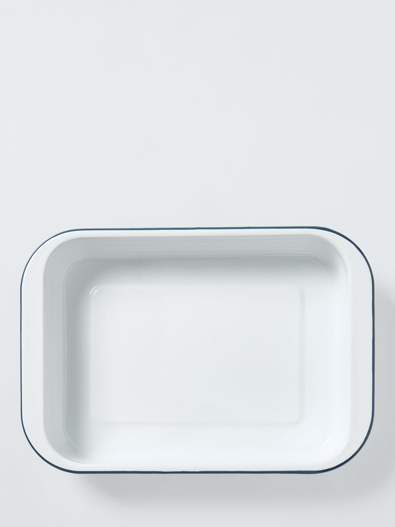 John Lewis enamel roaster 35cm white blue (British brand)
