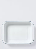John Lewis enamel roaster 35cm white blue (British brand)