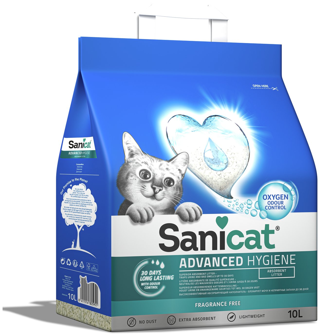 Sanicat fragrance free cat litter 10L (British brand)