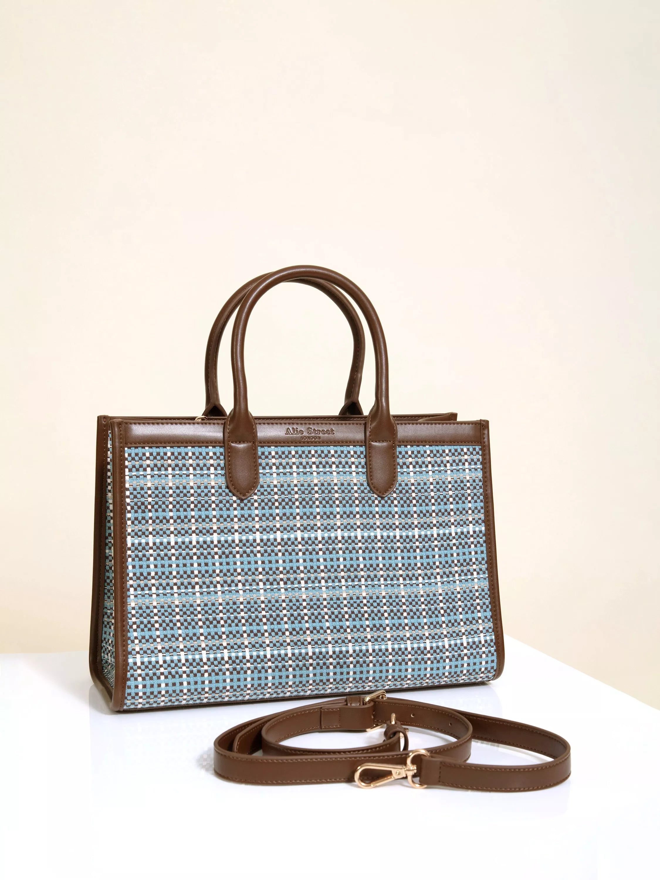Alie Street Ashbourne handbag check pattern, UK version