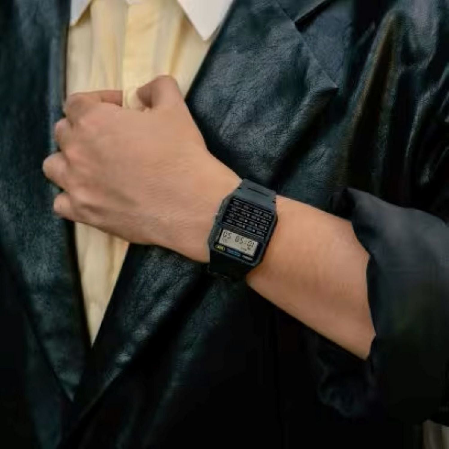 Casio black retro calculator watch, UK version
