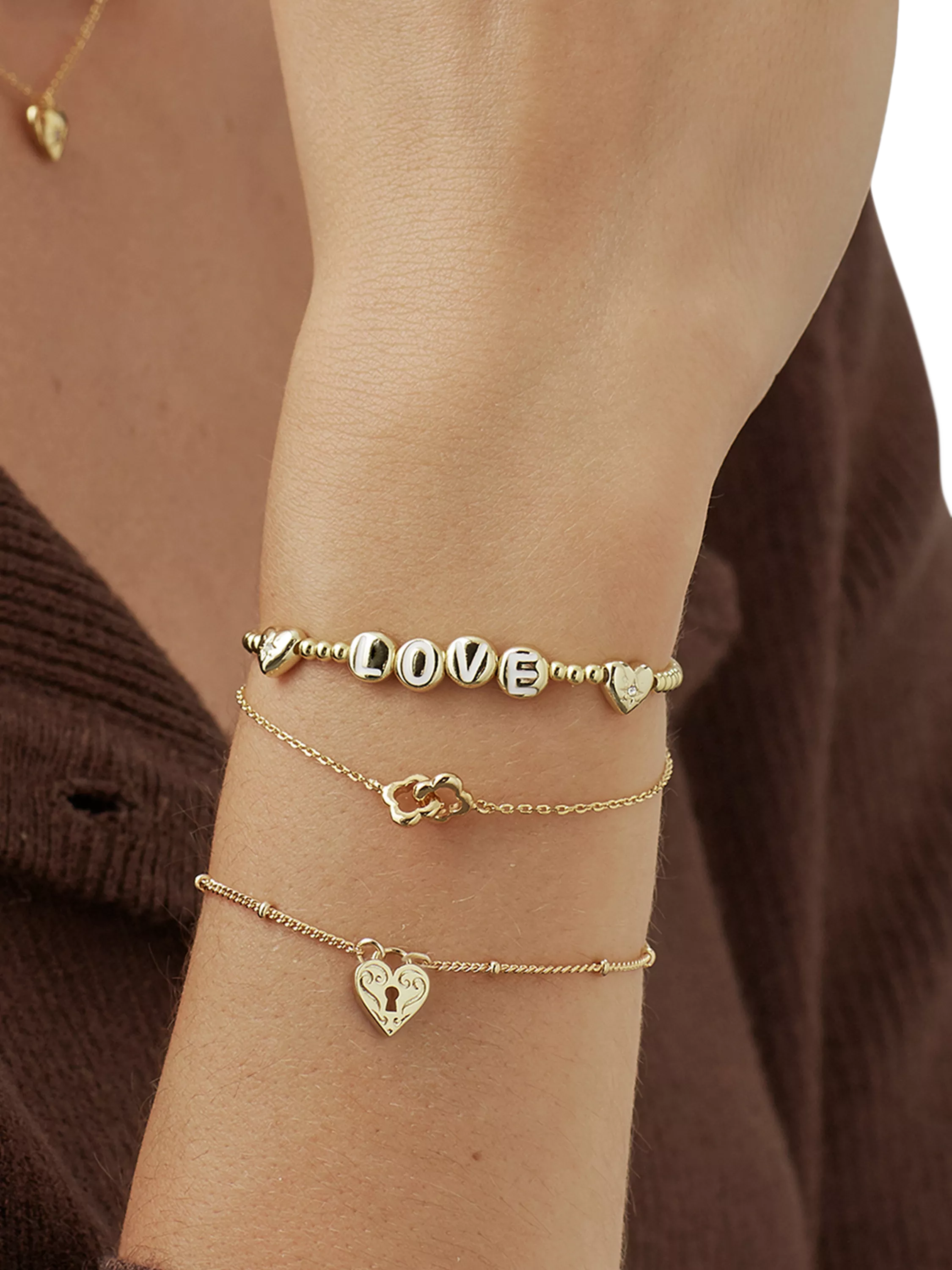 Estella Bartlett double link flower bracelet gold, imported from the UK