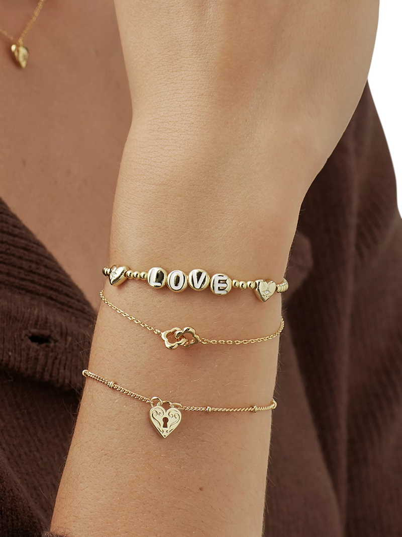 Estella Bartlett double link flower bracelet gold, imported from the UK