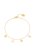Estella Bartlett gold charm bracelet with lucky charms, imported from the UK