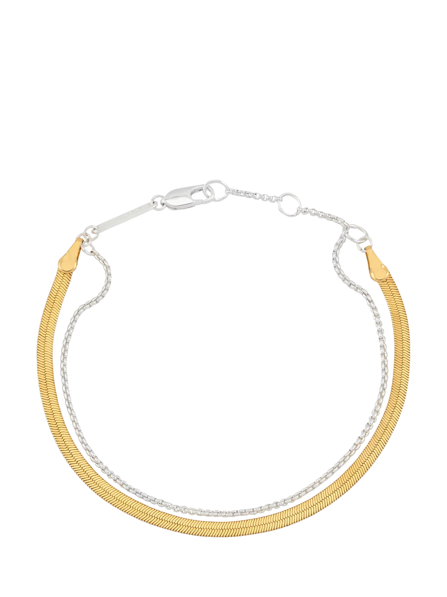Estella Bartlett waterproof herringbone chain bracelet silver gold (British brand)