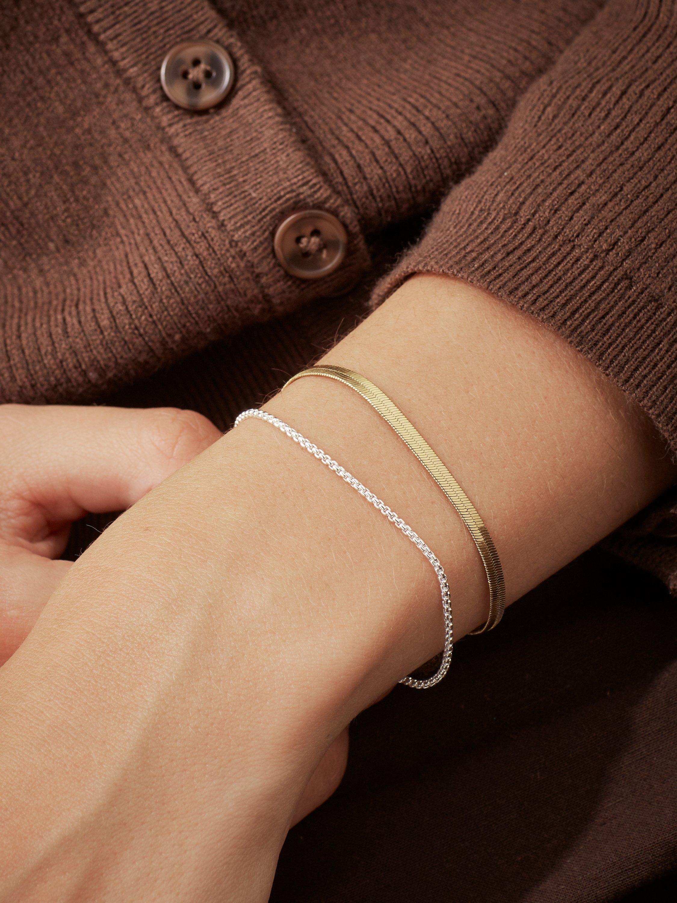Estella Bartlett waterproof herringbone chain bracelet silver gold (British brand)