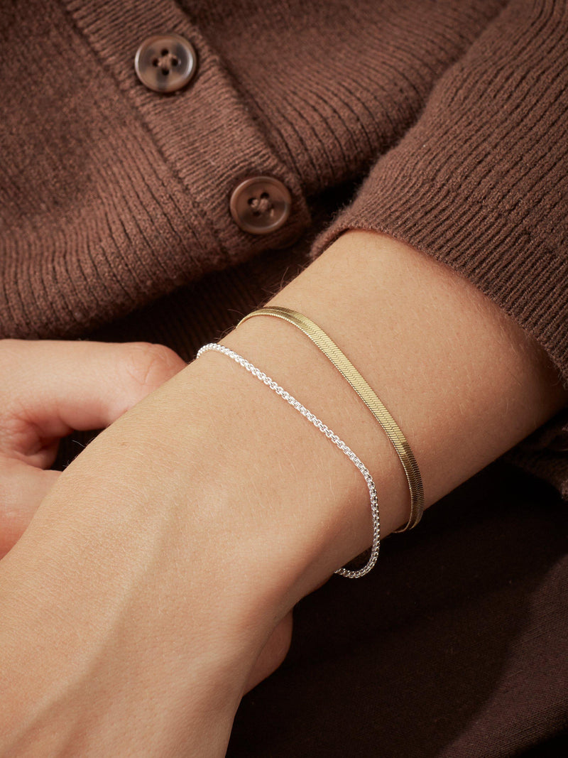 Estella Bartlett waterproof herringbone chain bracelet silver gold (British brand)