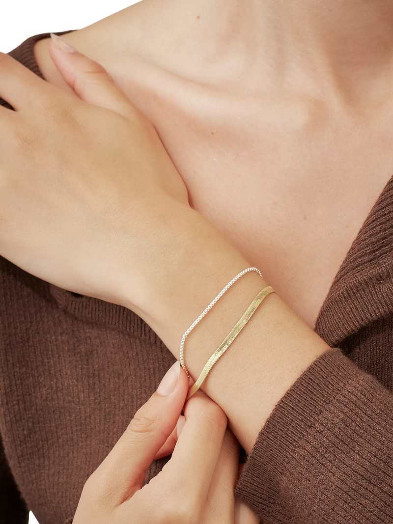 Estella Bartlett waterproof herringbone chain bracelet silver gold (British brand)