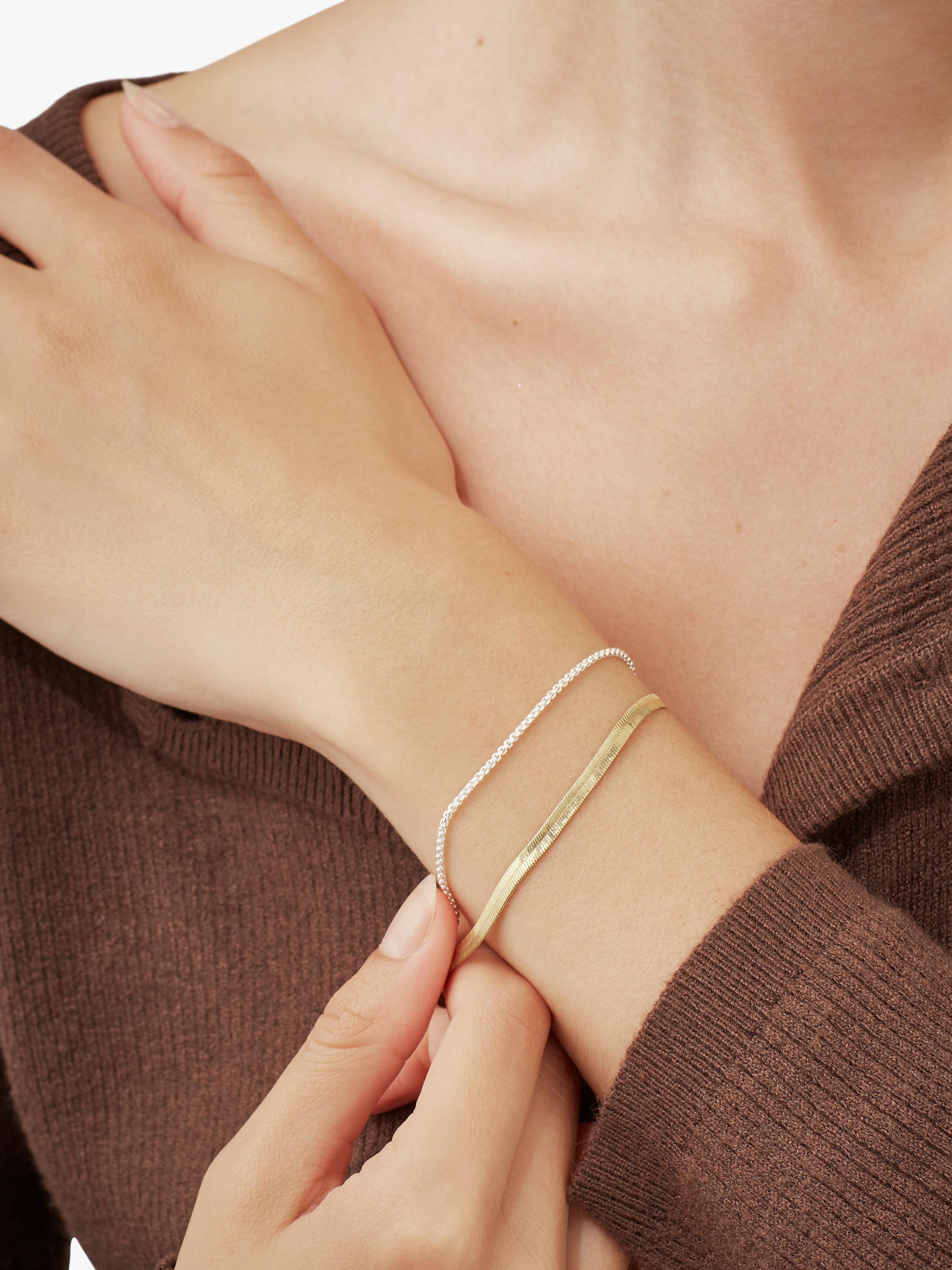 Estella Bartlett waterproof herringbone chain bracelet silver gold (British brand)