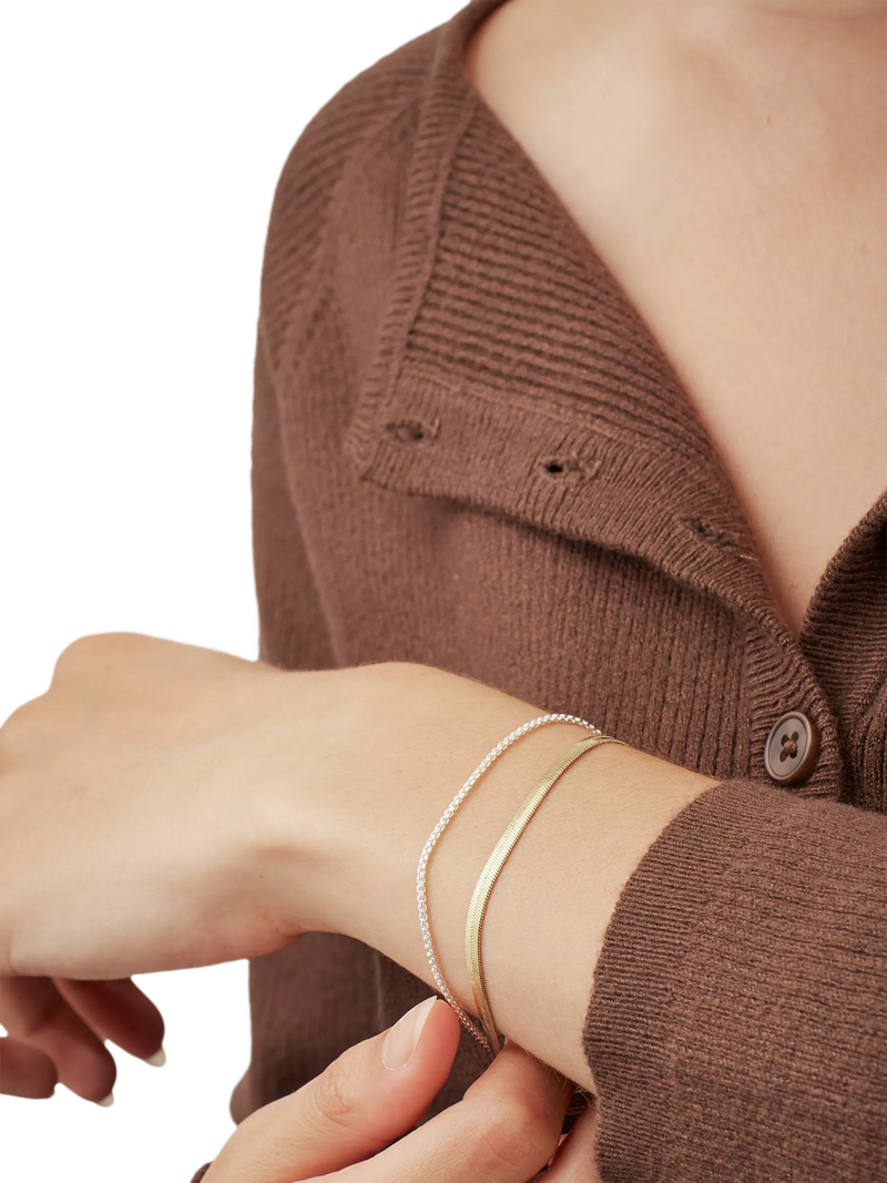 Estella Bartlett waterproof herringbone chain bracelet silver gold (British brand)