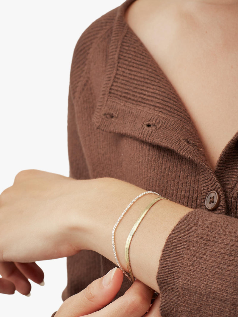 Estella Bartlett waterproof herringbone chain bracelet silver gold (British brand)