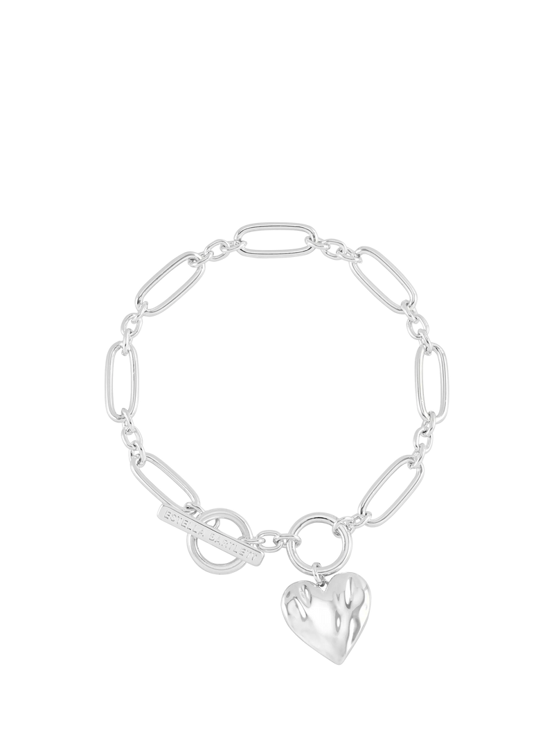 Estella Bartlett oversized waterproof heart bracelet in silver - British product