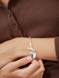 Estella Bartlett oversized waterproof heart bracelet in silver - British product