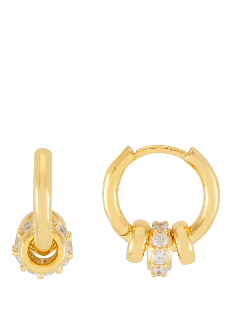Estella Bartlett triple disc cubic zirconia hoop earrings (British brand)