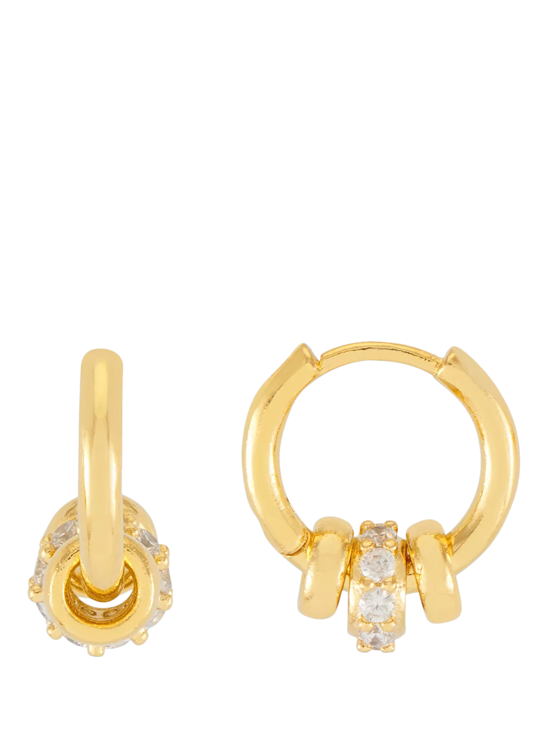 Estella Bartlett triple disc cubic zirconia hoop earrings (British brand)