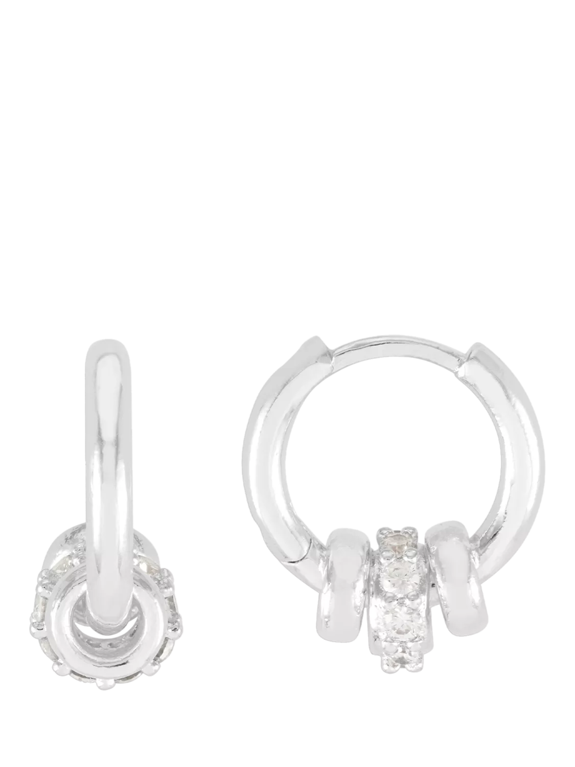 Estella Bartlett Triple Disc Cubic Zirconia Hoop Earrings