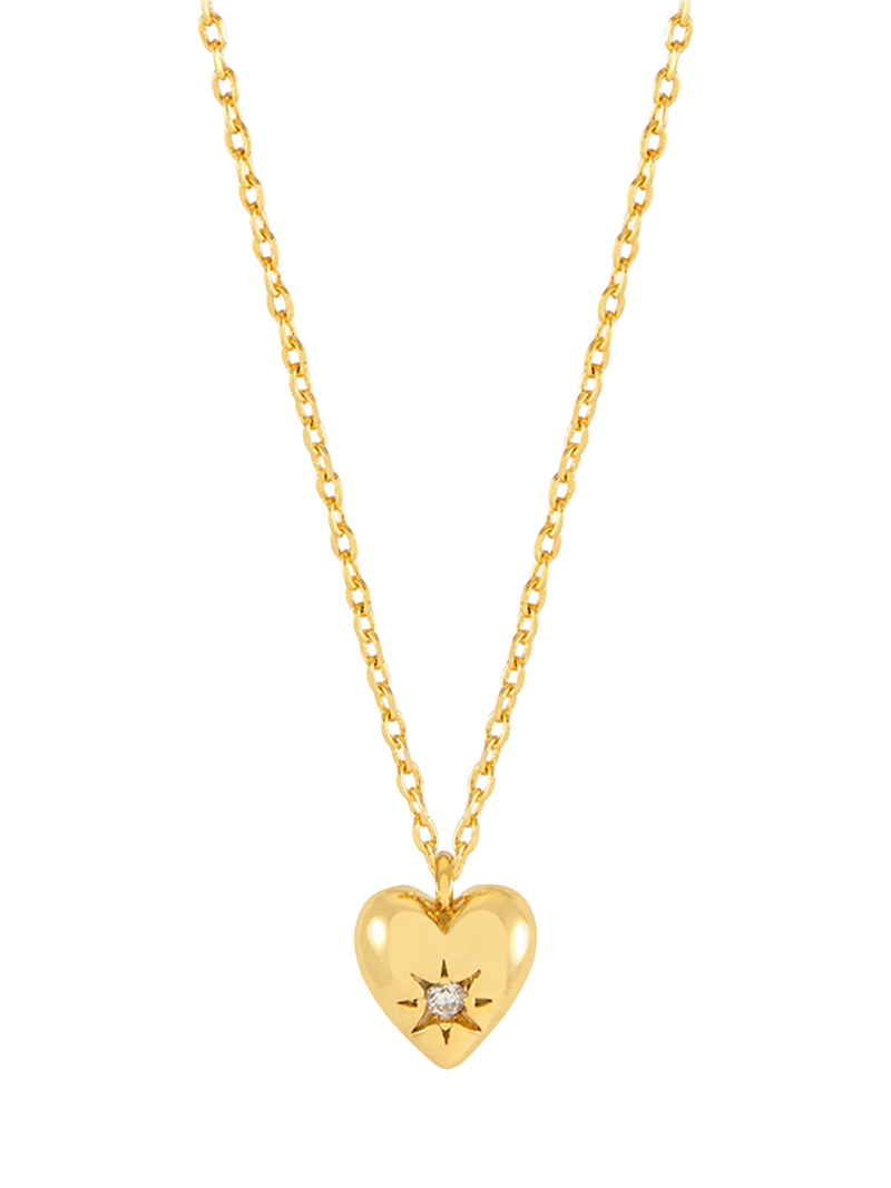 Estella Bartlett Star Puffed Crystal Heart necklace, imported from the UK