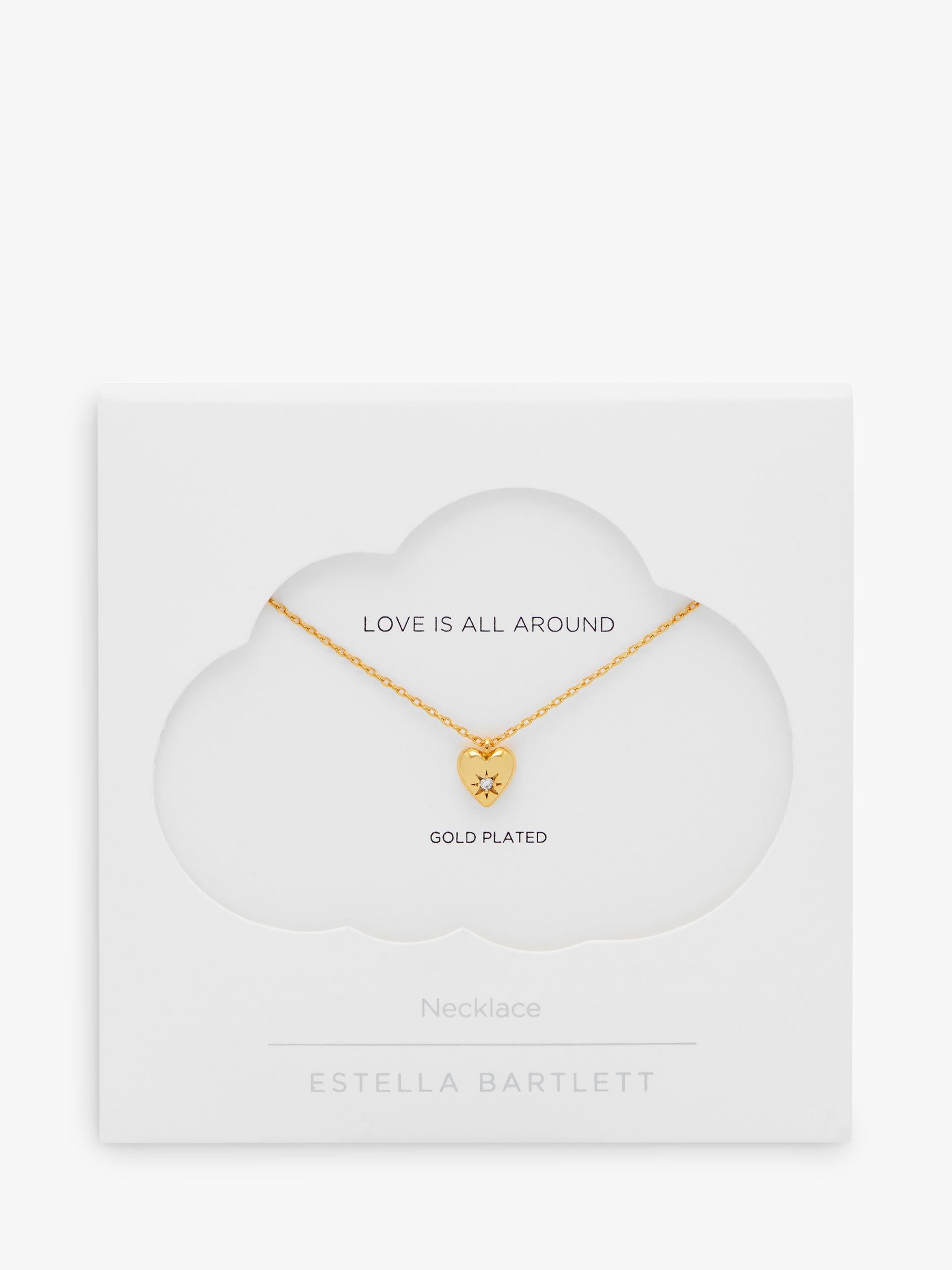Estella Bartlett Star Puffed Crystal Heart necklace, imported from the UK