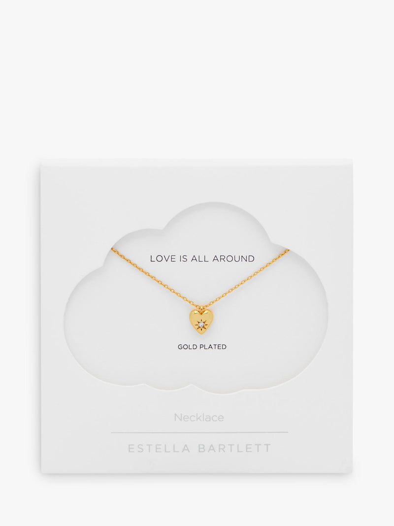 Estella Bartlett Star Puffed Crystal Heart necklace, imported from the UK