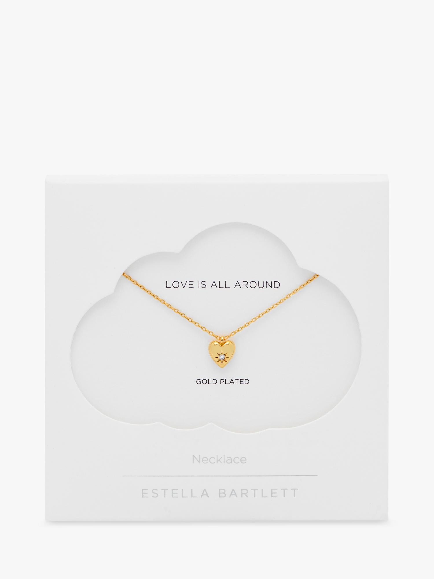 Estella Bartlett Star Puffed Crystal Heart necklace, imported from the UK