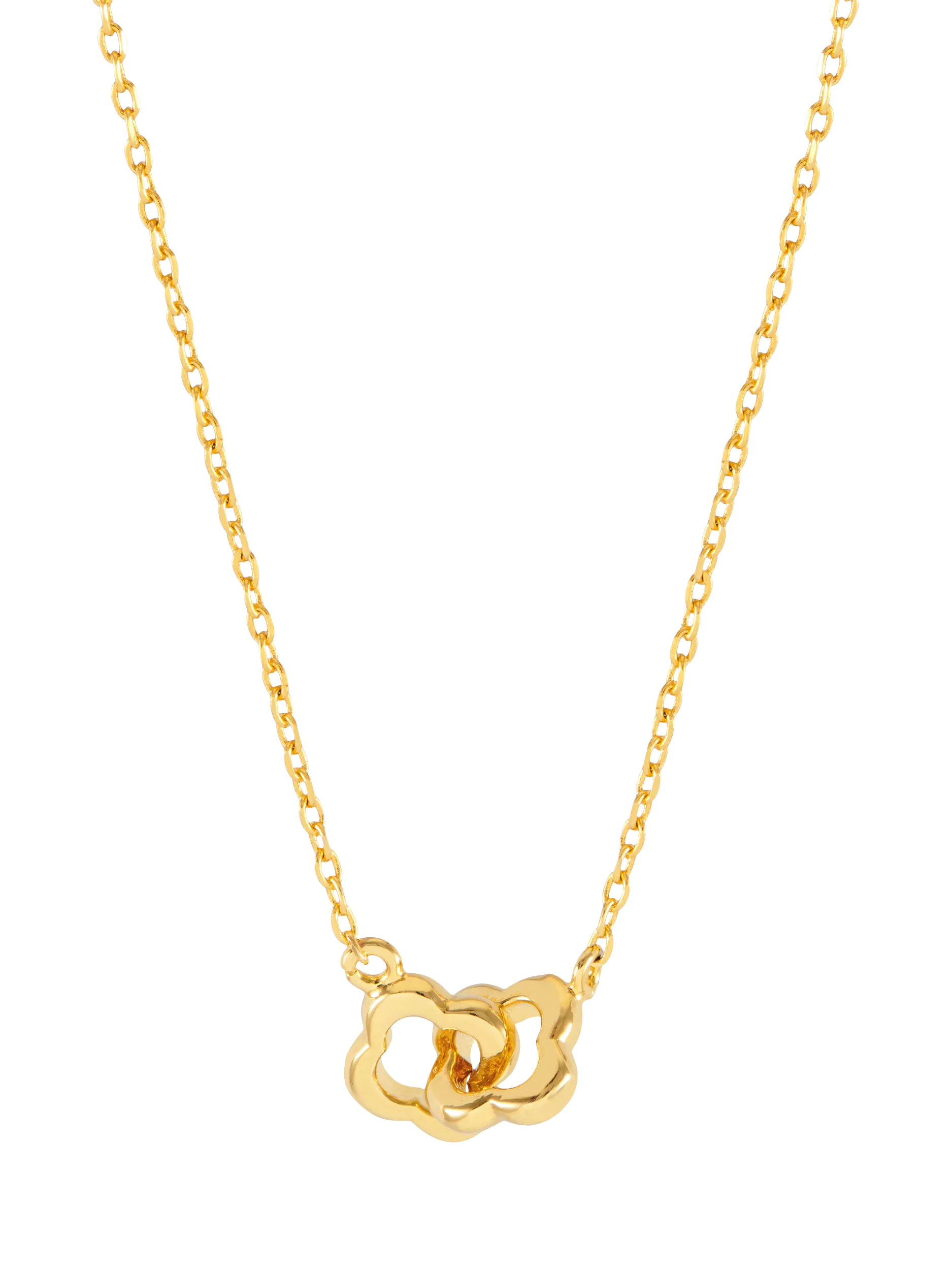 Estella Bartlett Double Linked Flower Necklace gold plated brass - British product