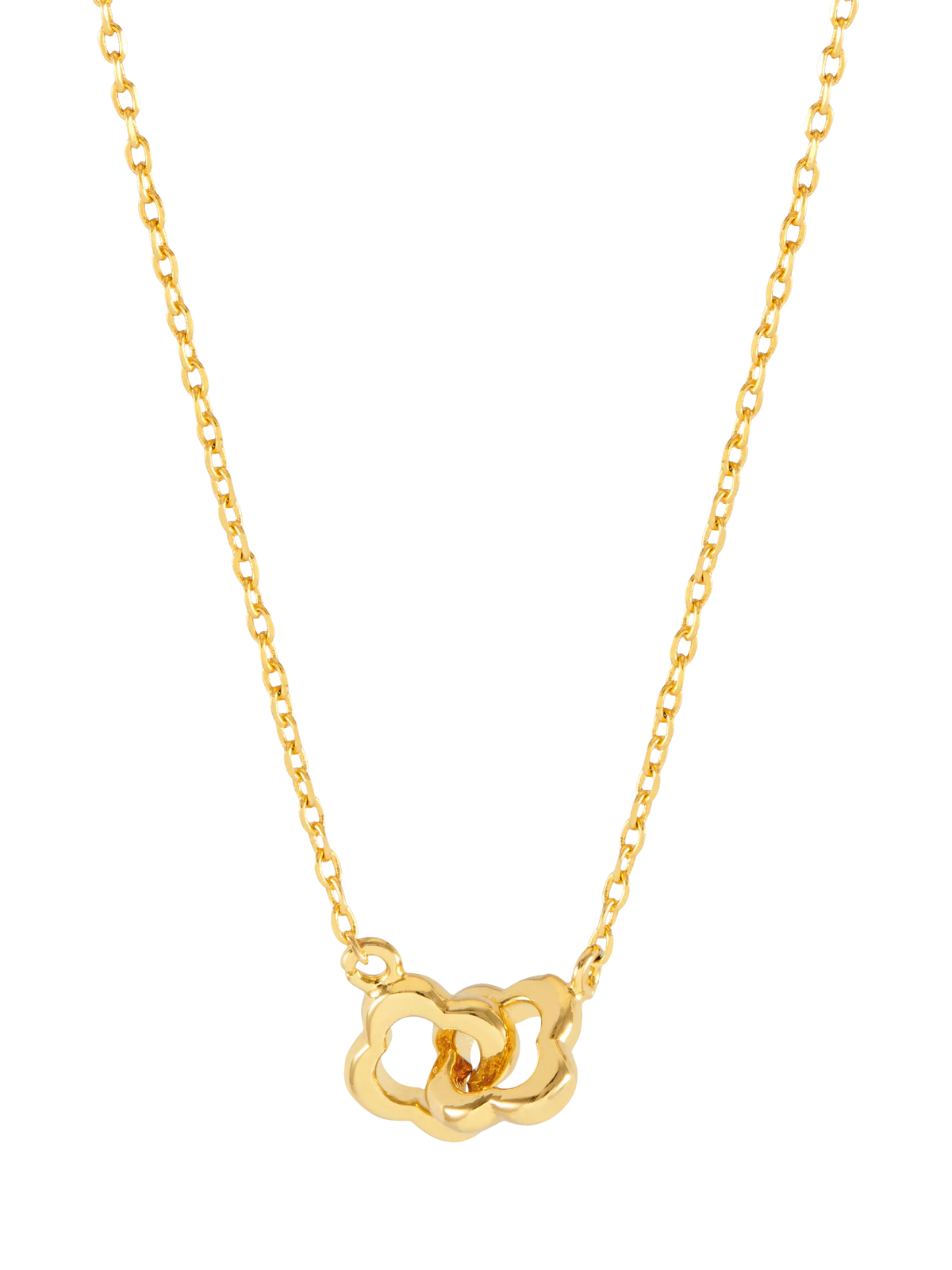 Estella Bartlett Double Linked Flower Necklace gold plated brass - British product