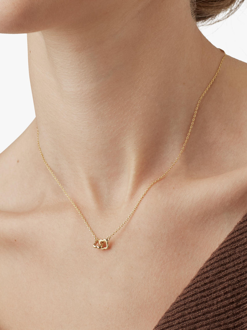 Estella Bartlett Double Linked Flower Necklace gold plated brass - British product