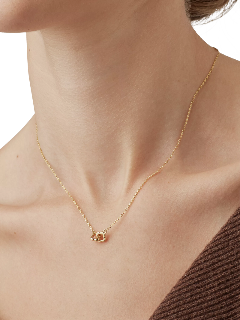 Estella Bartlett Double Linked Flower Necklace gold plated brass - British product