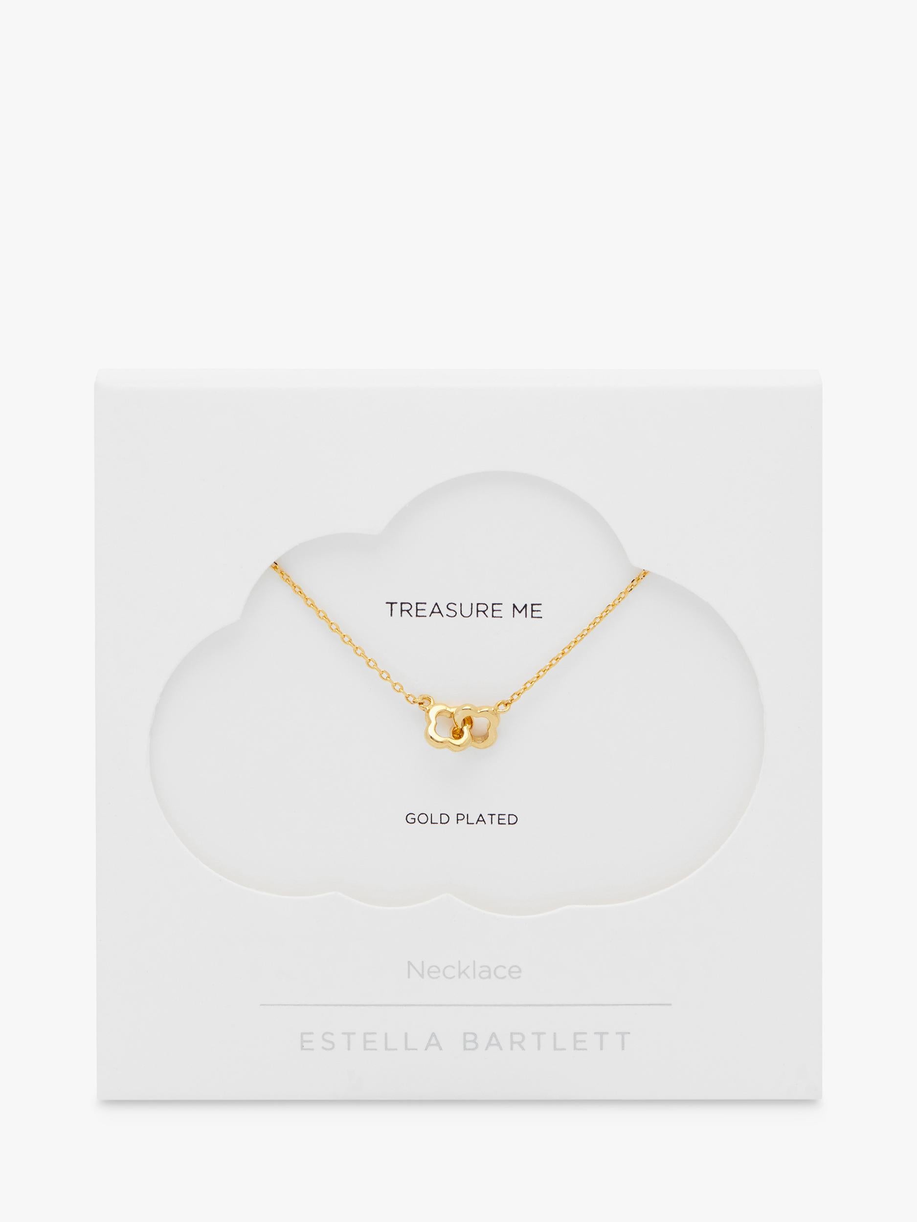 Estella Bartlett Double Linked Flower Necklace gold plated brass - British product