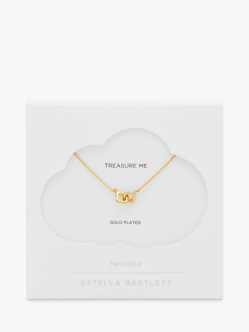 Estella Bartlett Double Linked Flower Necklace gold plated brass - British product