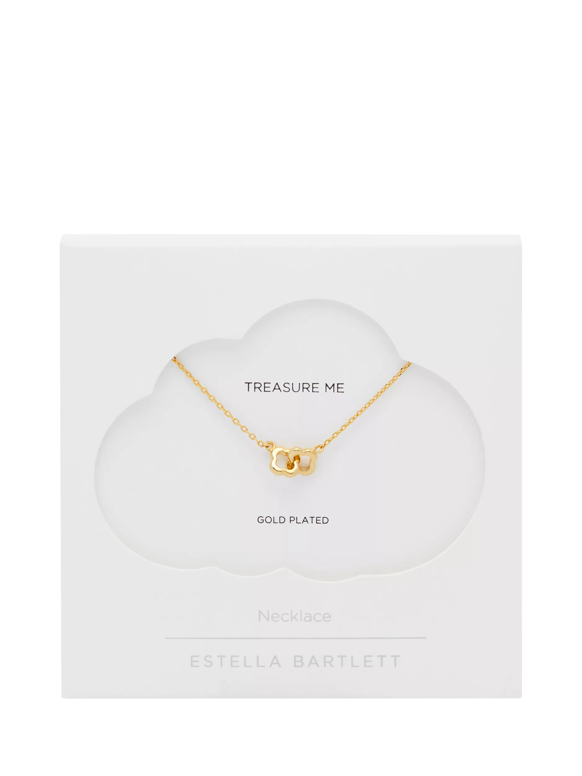 Estella Bartlett Double Linked Flower Necklace gold plated brass - British product