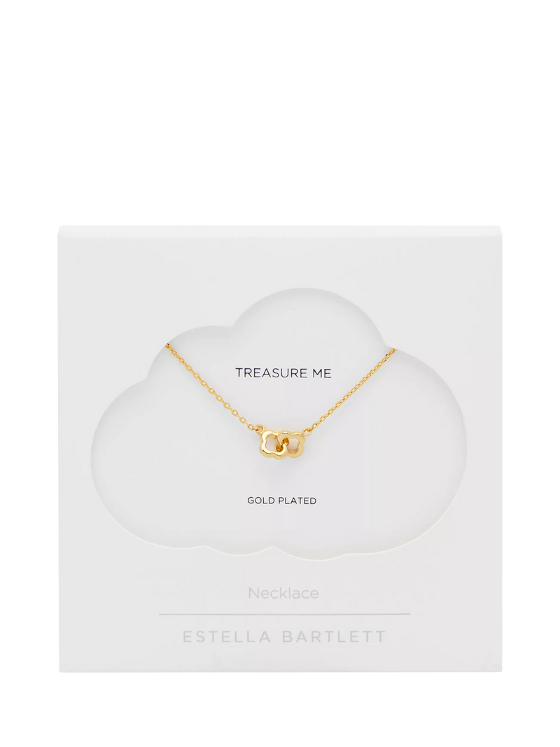 Estella Bartlett Double Linked Flower Necklace gold plated brass - British product