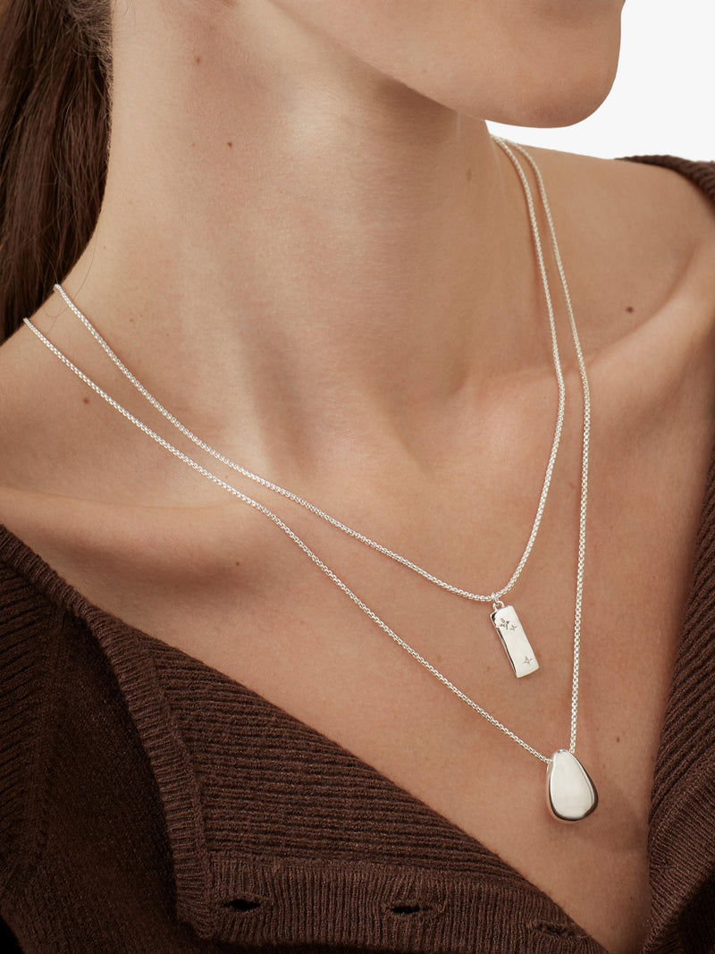 Estella Bartlett waterproof teardrop pendant silver, UK version