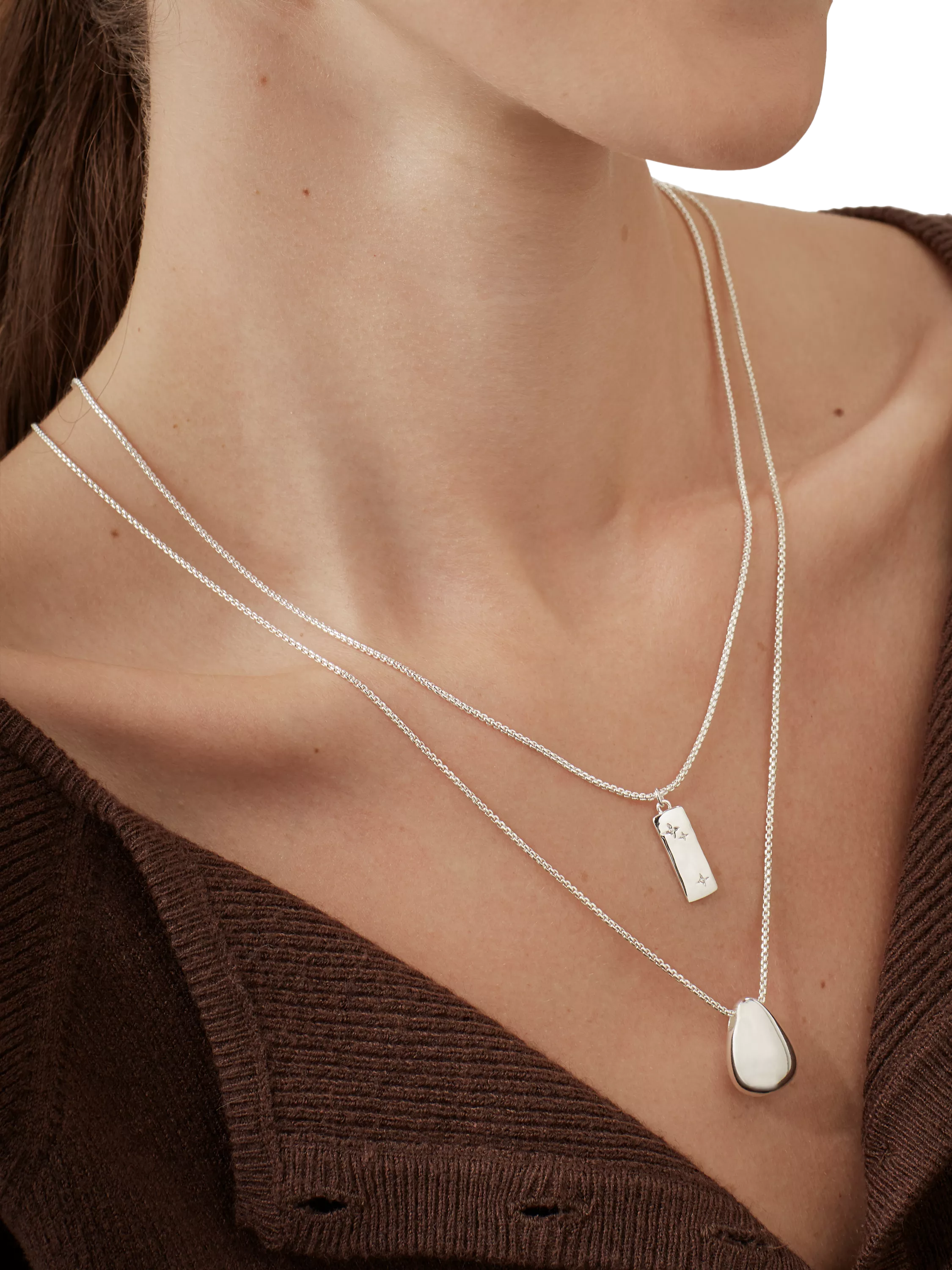 Estella Bartlett waterproof teardrop pendant silver, UK version
