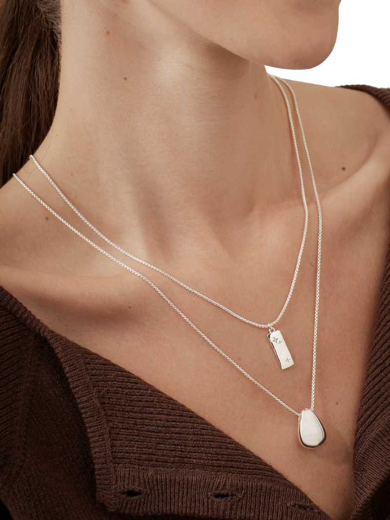 Estella Bartlett waterproof teardrop pendant silver, UK version