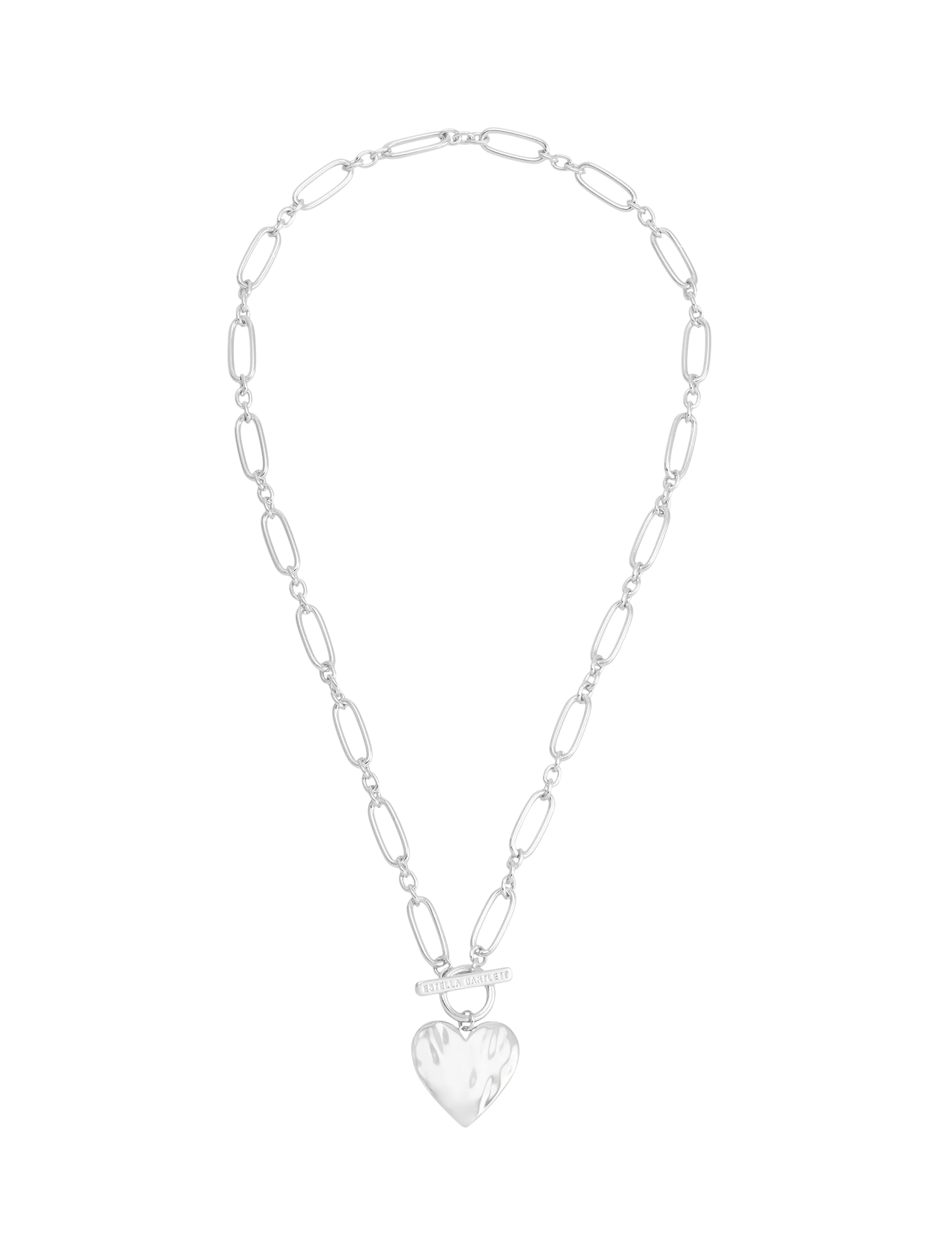 Estella Bartlett waterproof oversized molten heart necklace silver - British product