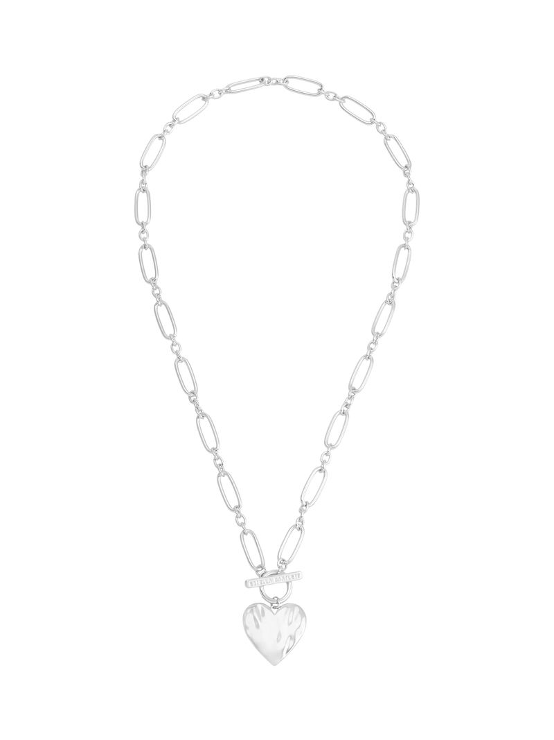 Estella Bartlett waterproof oversized molten heart necklace silver - British product
