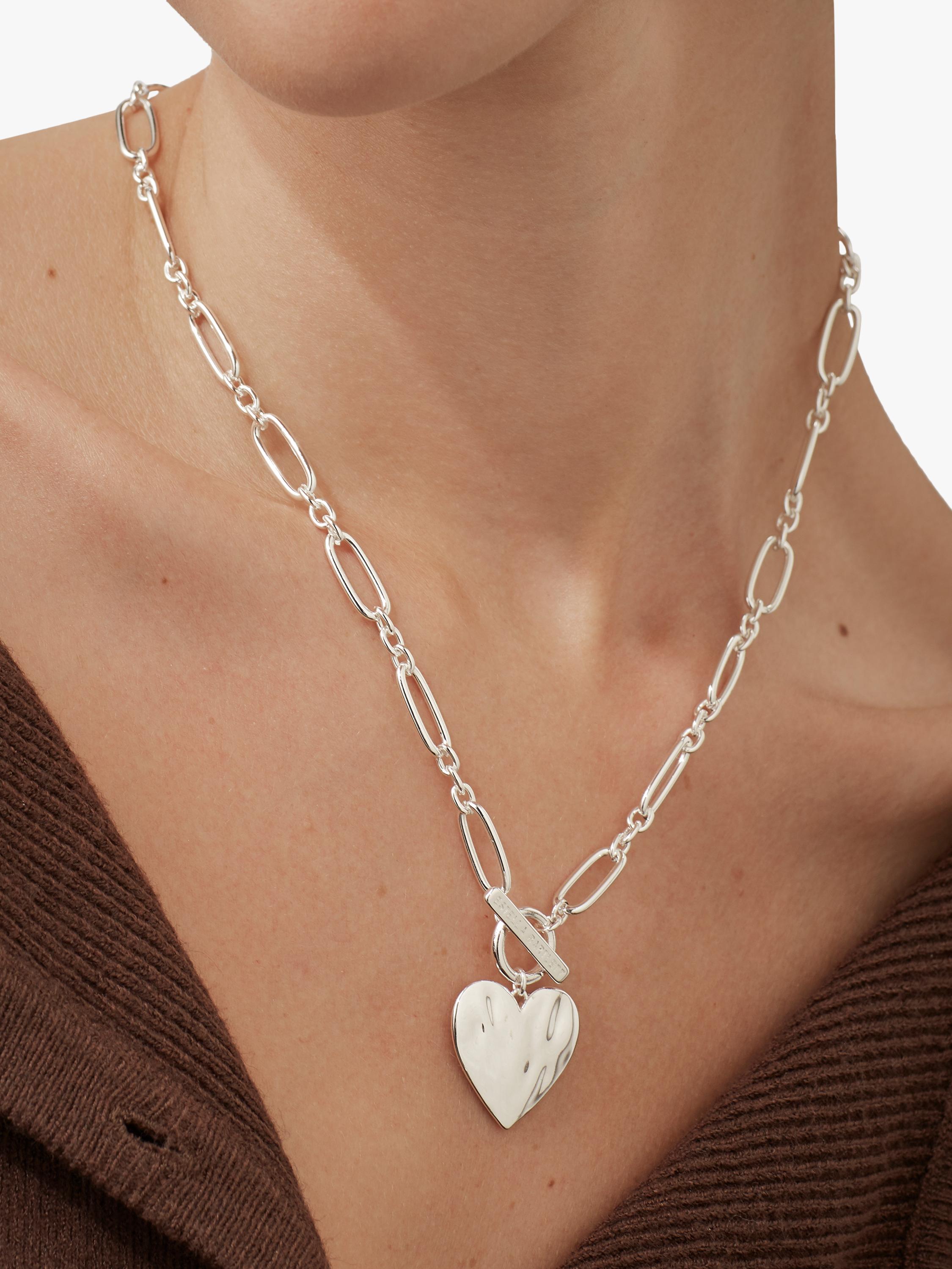 Estella Bartlett waterproof oversized molten heart necklace silver - British product