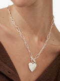 Estella Bartlett waterproof oversized molten heart necklace silver - British product